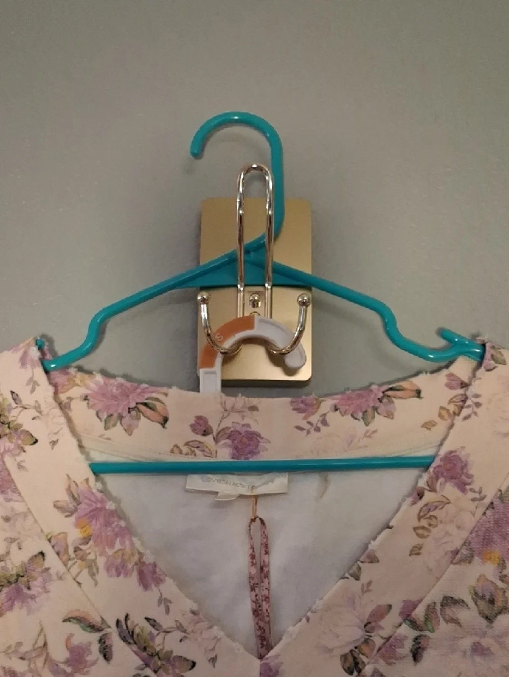 LoveShackFancy Cream and Lavender Floral Long-Sleeve Lounge Set